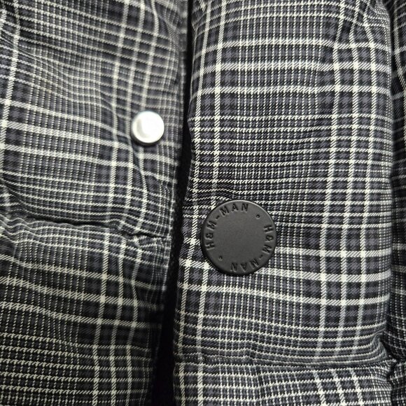 H&M Men’s Black & White Plaid Puffer Jacket – Size Small (NWOT) - Picture 6 of 8
